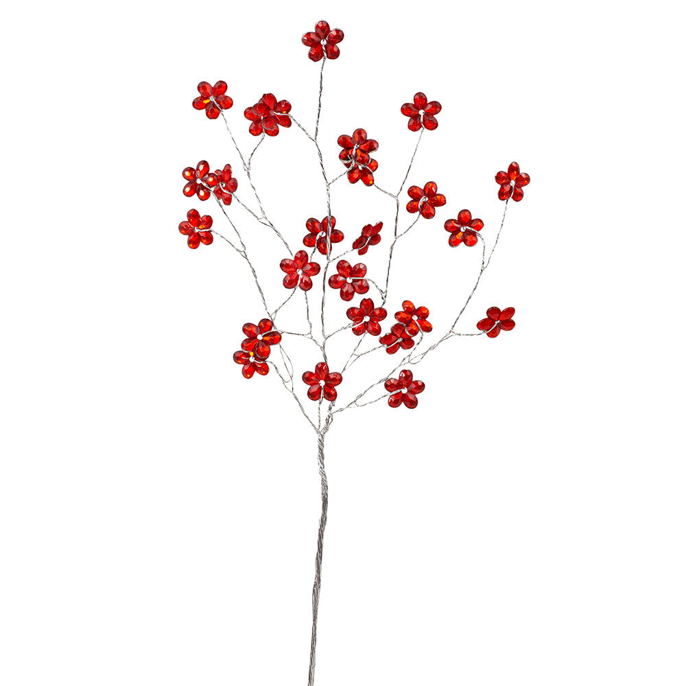 JEWEL FLOWER 8in PICK Red-0